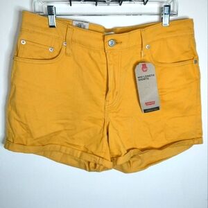 Levi's (Size 32) Mustard Yellow Stretch Mid-Length Slip Pockets Shorts (NEW-NWT)